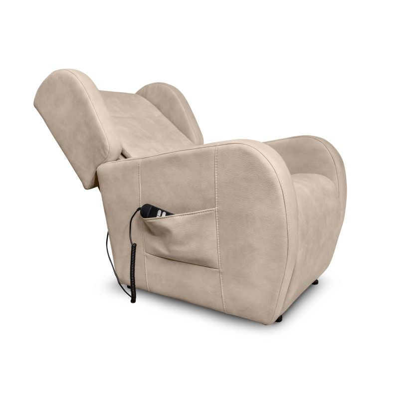 TIF - Fauteuil de relaxation électrique avec releveur en tissu imitation cuir - Naturel