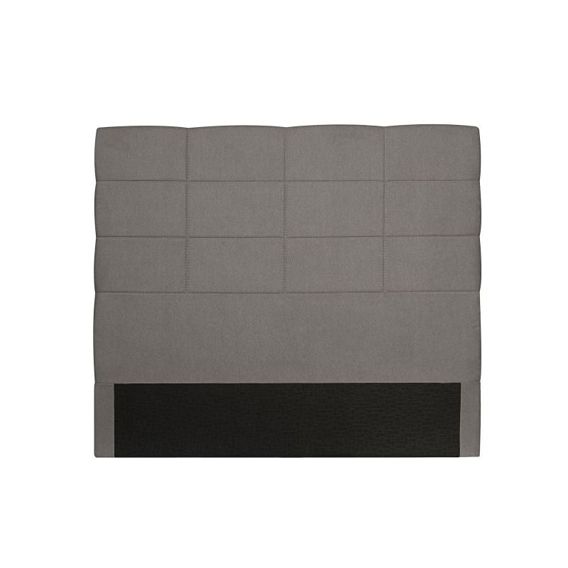 RELO - Tête de lit aspect quadrillé en tissu - Gris - 160 cm