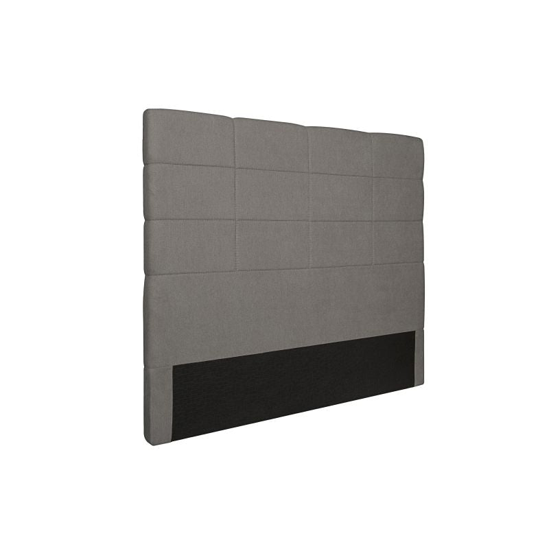 RELO - Tête de lit aspect quadrillé en tissu - Gris - 160 cm