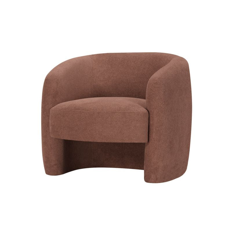 LOUIS - Fauteuil en tissu - Terracotta