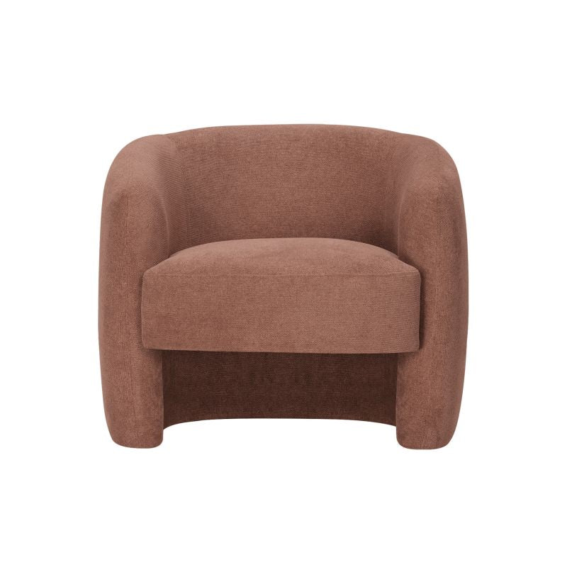 LOUIS - Fauteuil en tissu - Terracotta