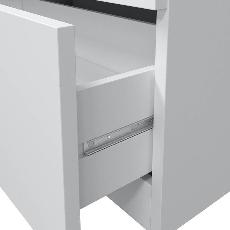 MALCOM - Armoire 3 portes + 3 tiroirs L121 x H180 cm - Blanc/chêne