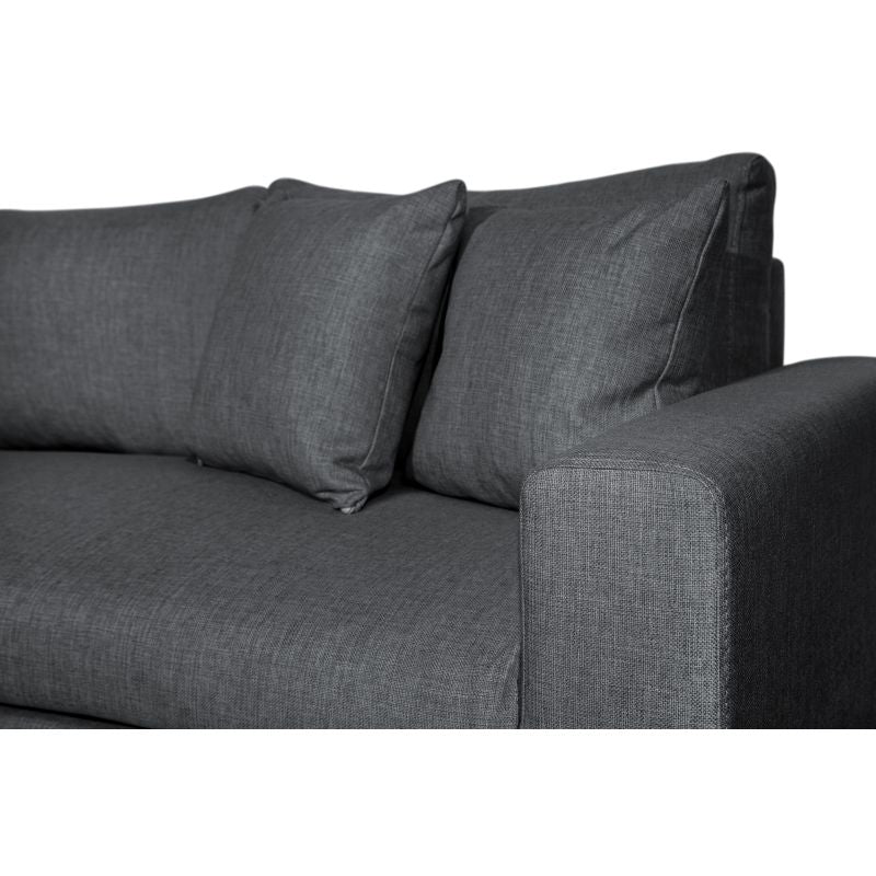 LUMIRA - Canapé d'angle réversible, convertible en tissu avec coffre de rangement - Gris foncé