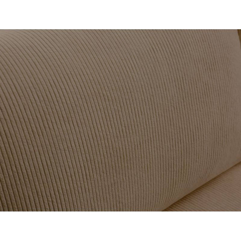 LUMIRA - Canapé d'angle réversible, convertible en velours cotelé avec coffre - Taupe