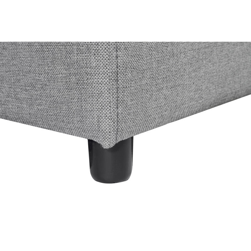 LUMIRA U PLUS - Canapé panoramique convertible avec 2 coffres et 2 poufs en tissu - Gris clair