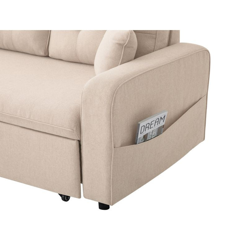 MARANO - Canapé d'angle convertible réversible en tissu - Beige