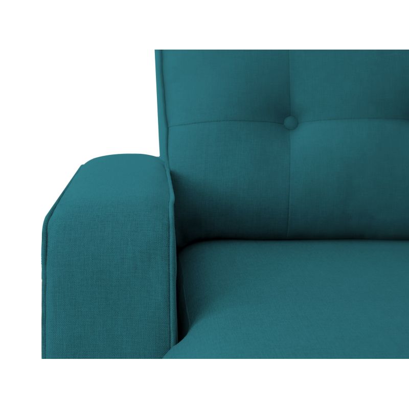 MARANO - Canapé d'angle convertible réversible en tissu - Bleu pétrole