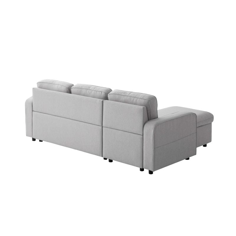 MARANO - Canapé d'angle convertible réversible en tissu - Gris clair