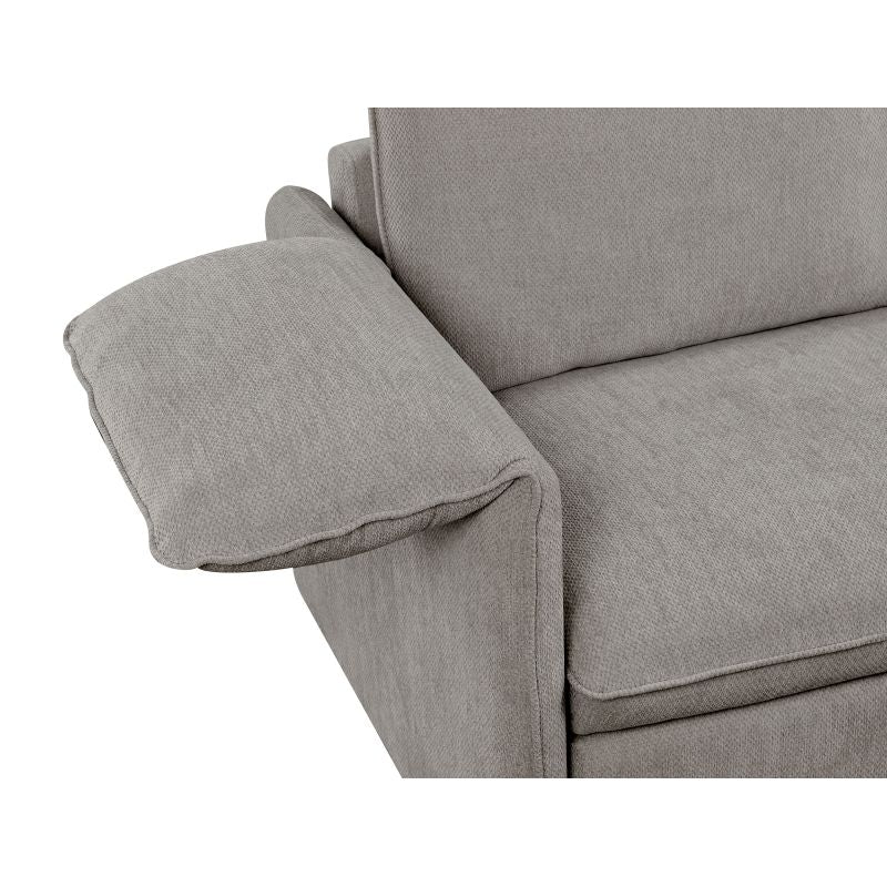 JASPER - Canapé d'angle réversible convertible en tissu - Gris