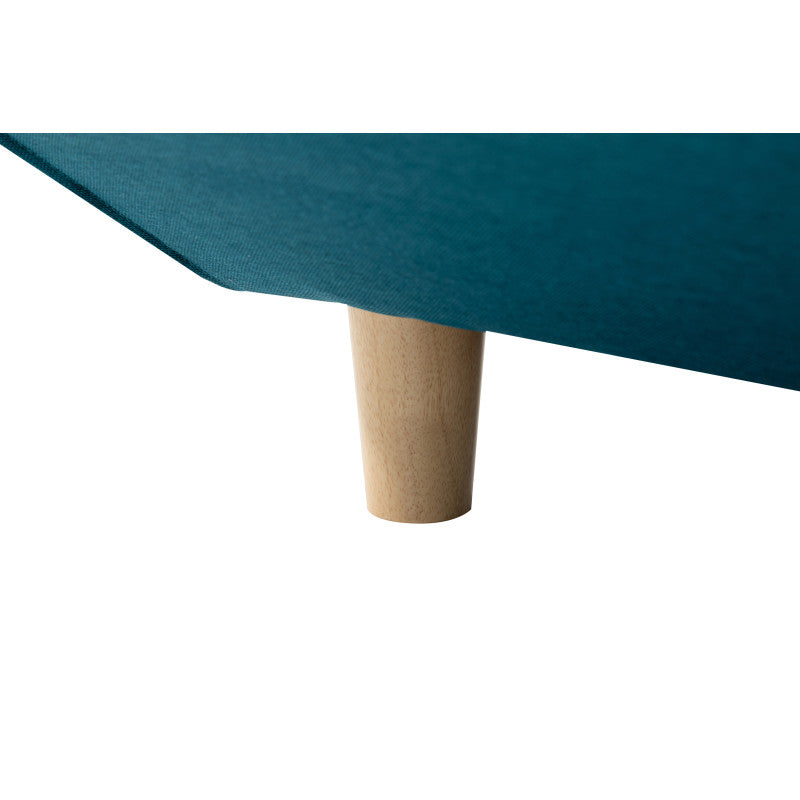 MATEO U - Canapé scandinave panoramique convertible en tissu - Bleu pétrole