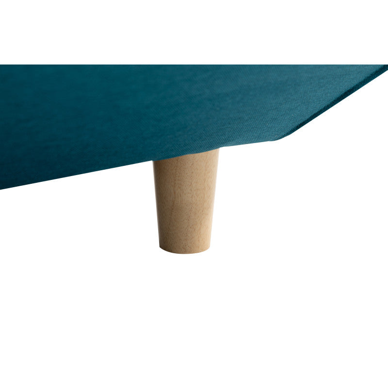 MATEO U - Canapé scandinave panoramique convertible en tissu - Bleu pétrole