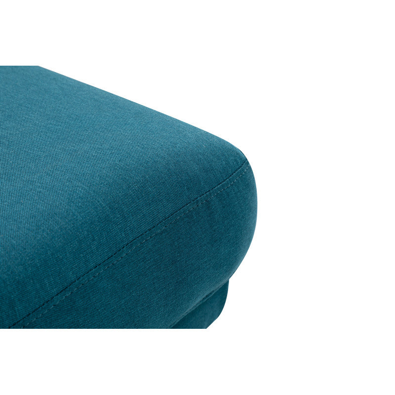 MATEO U - Canapé scandinave panoramique convertible en tissu - Bleu pétrole