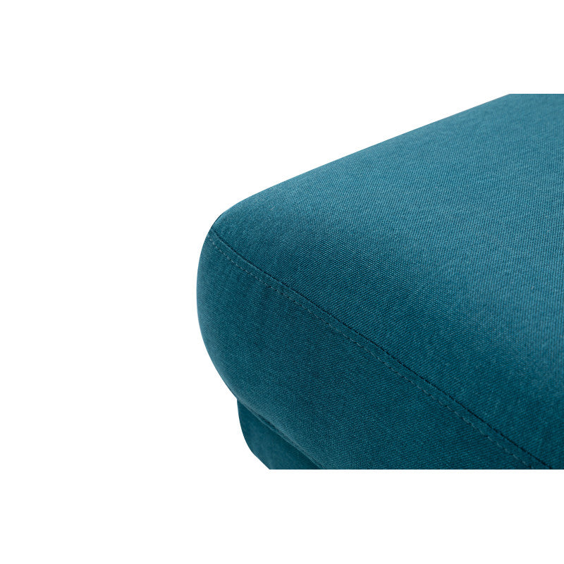 MATEO U - Canapé scandinave panoramique convertible en tissu - Bleu pétrole