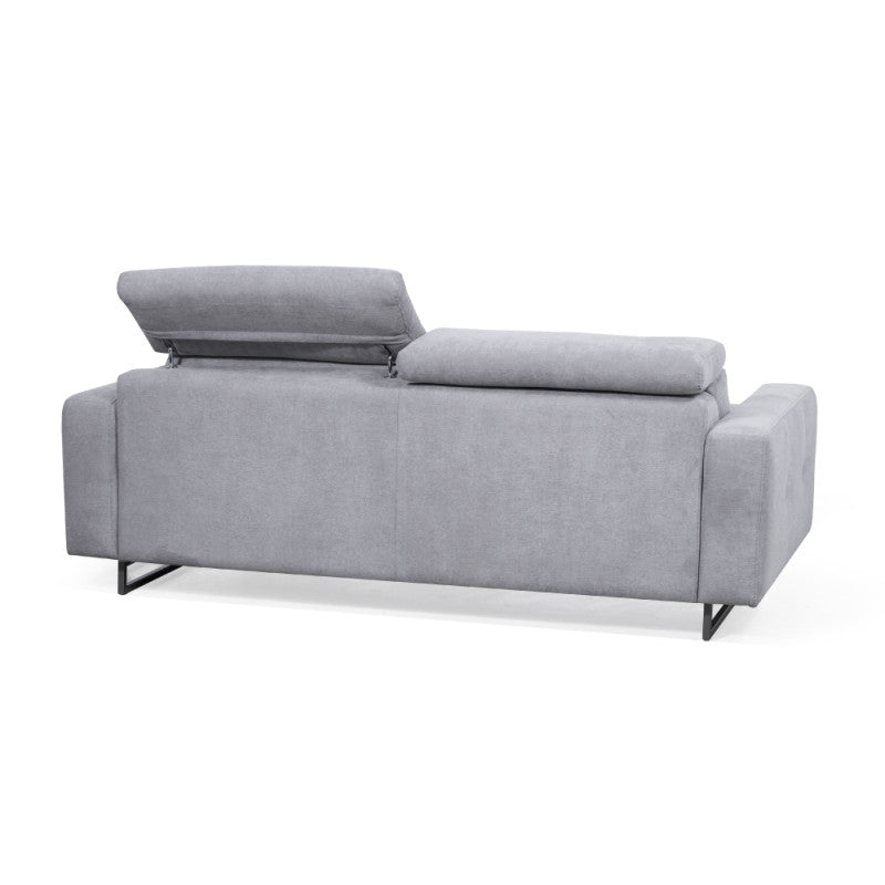 MINA - Canapé convertible système couchage express 3 places en tissu - Gris clair