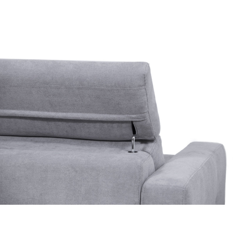 MINA - Canapé convertible système couchage express 3 places en tissu - Gris clair