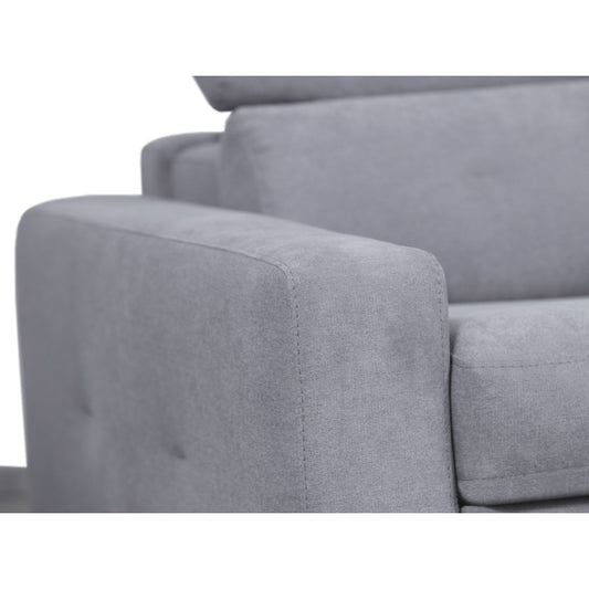 MINA - Canapé convertible système couchage express 3 places en tissu - Gris clair