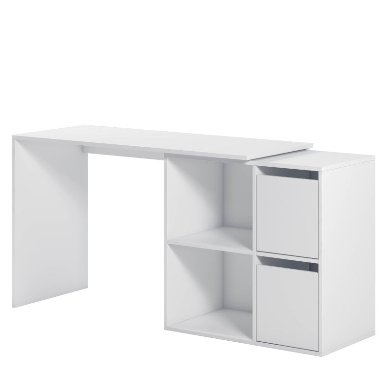 MODULA - Bureau angle modulable avec rangement L120 cm - Blanc