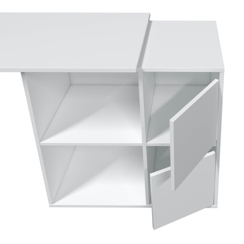 MODULA - Bureau angle modulable avec rangement L120 cm - Blanc