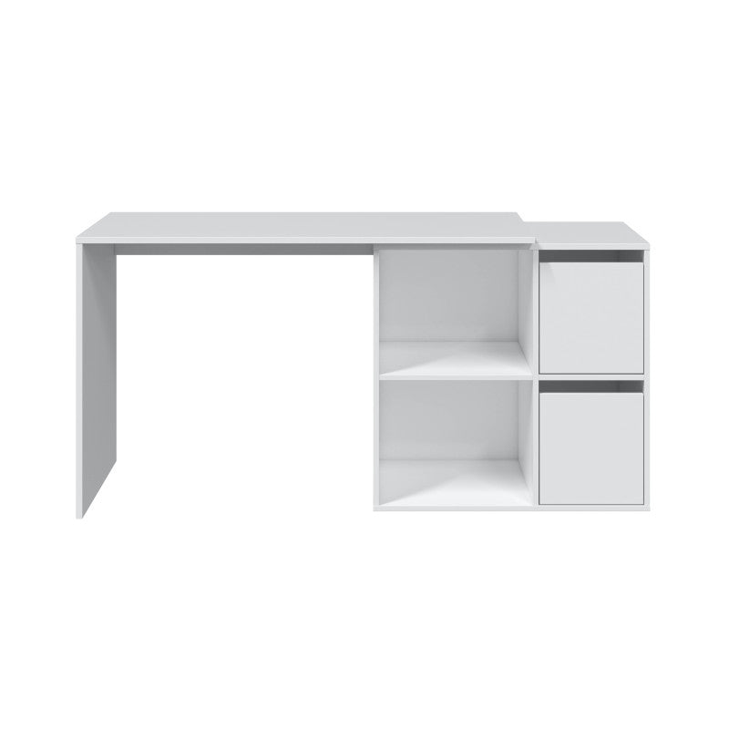 MODULA - Bureau angle modulable avec rangement L120 cm - Blanc