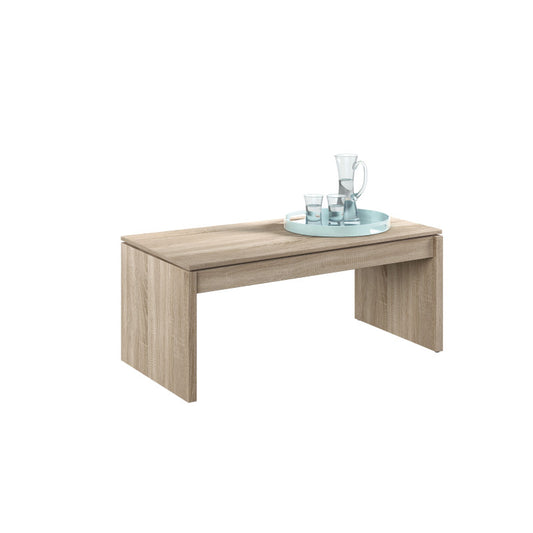 OFELIA - Table basse à plateau relevable L102 x H43/54 cm - Chêne clair