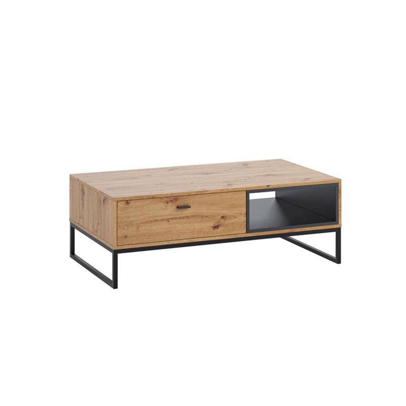 OLIE - Table basse 1 tiroir 120 cm - Bois