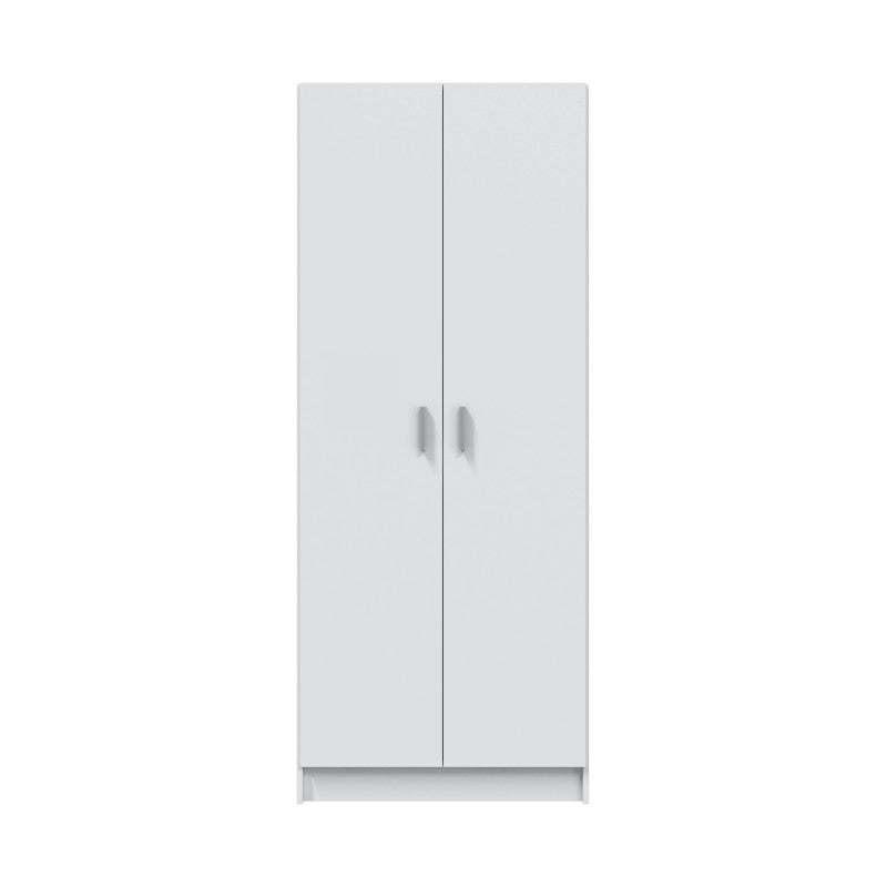 ORELY - Armoire rangement 2 portes L73 x H180 cm - Blanc