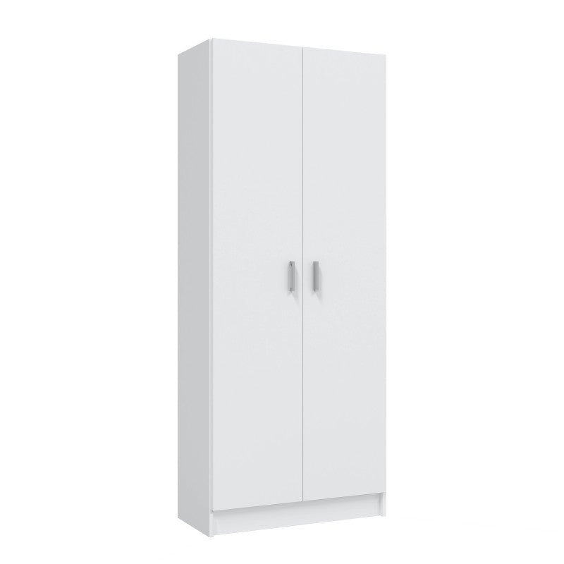 ORELY - Armoire rangement 2 portes L73 x H180 cm - Blanc