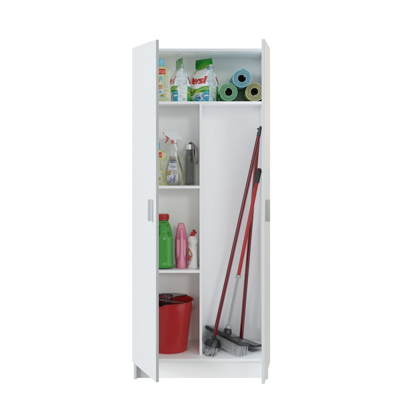 ORELY - Armoire rangement 2 portes L73 x H180 cm - Blanc