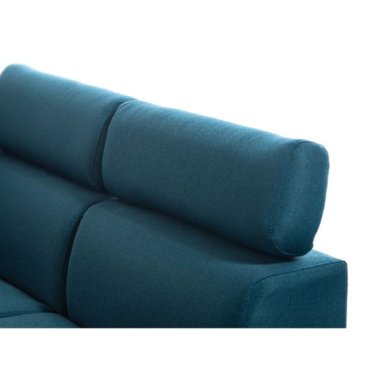 DABI - Canapé d'angle convertible avec coffre en tissu - Bleu