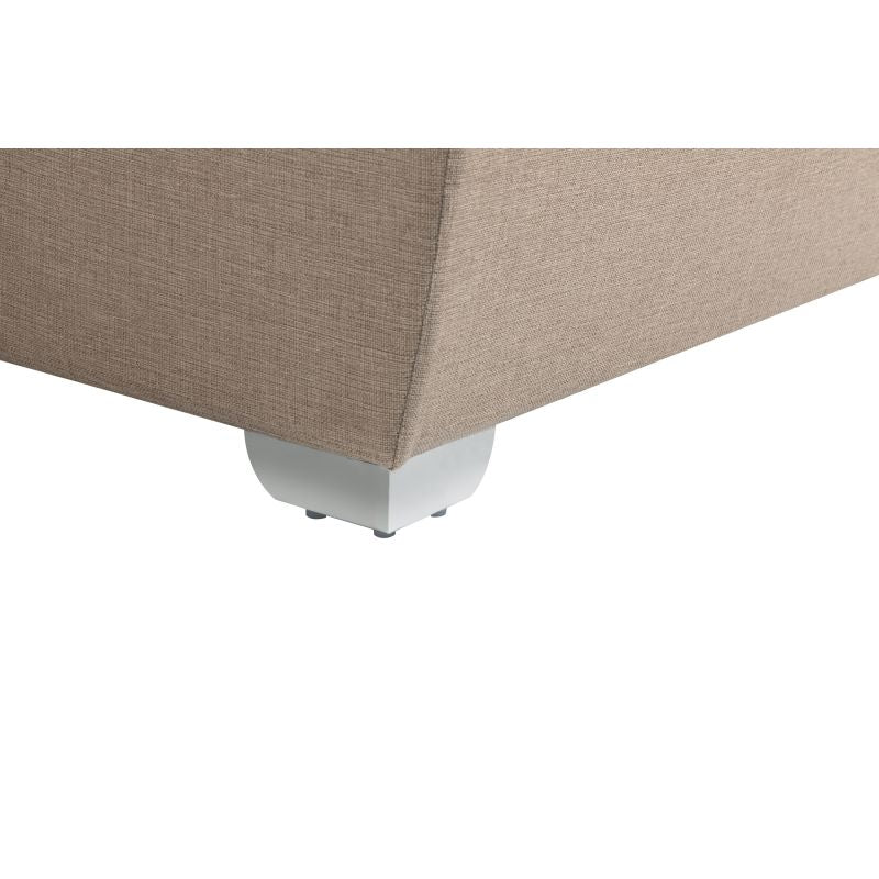 DABI - Canapé panoramique convertible avec 2 coffres en tissu - Beige