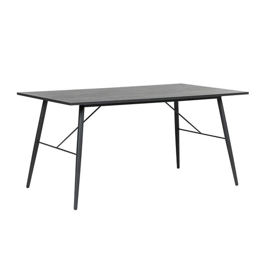 VICTOR - Table à manger 160cm pieds métal noir - Noir