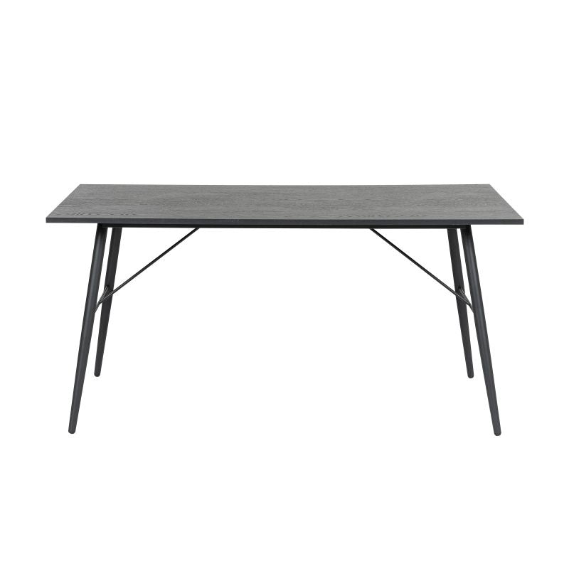 VICTOR - Table à manger 160cm pieds métal noir - Noir