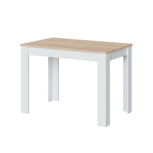 PIETRO - Table à manger L109 x P67 cm - Blanc/chêne