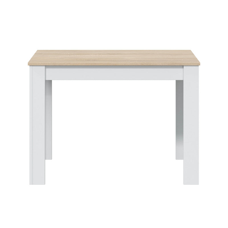 PIETRO - Table à manger L109 x P67 cm - Blanc/chêne