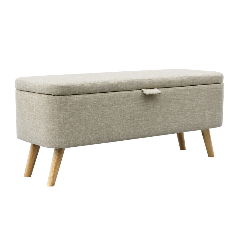 HESERA - Bout de lit avec rangement en tissu - Beige