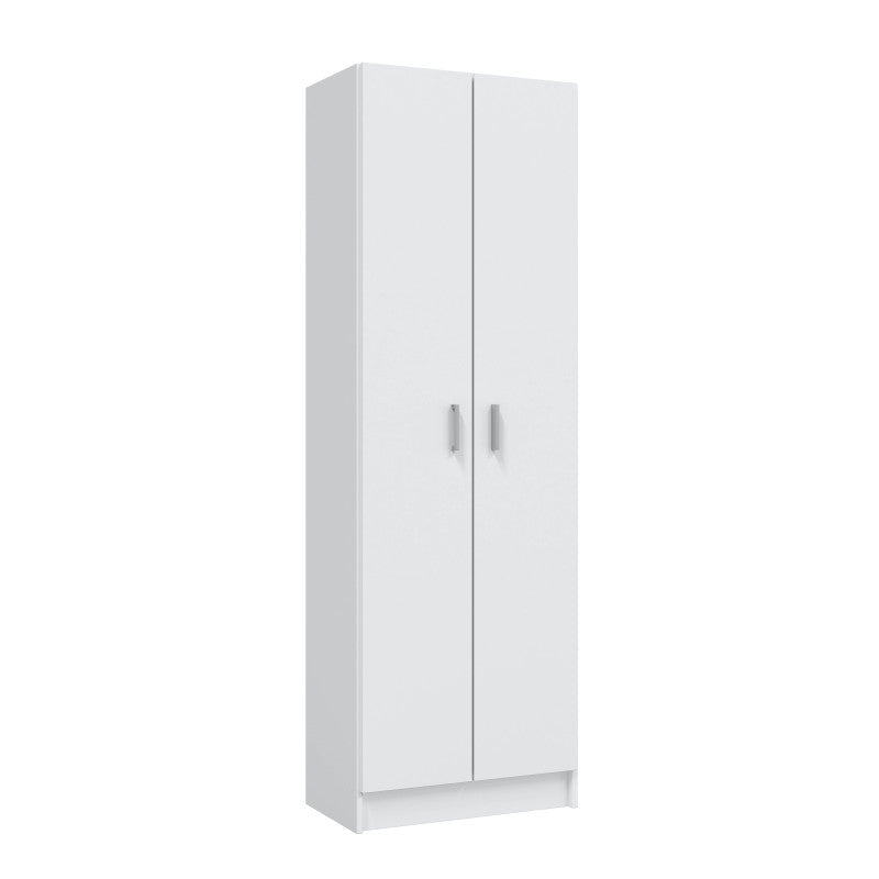 RADIAL - Armoire rangement 2 portes L58,5 x H180 cm - Blanc