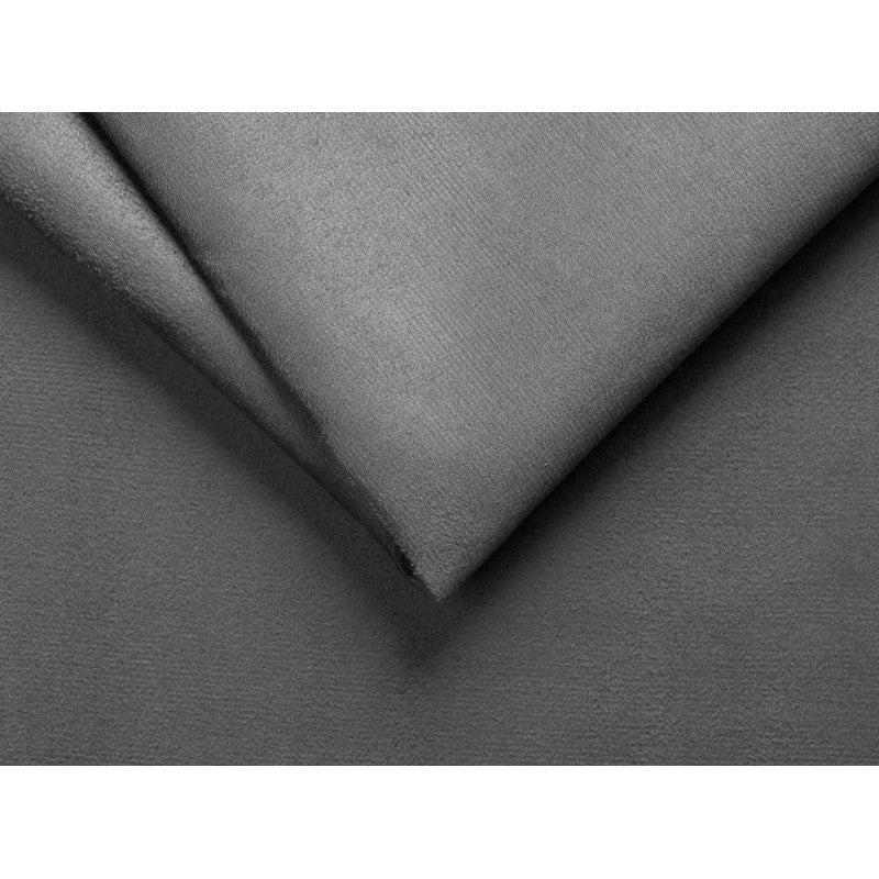 ROX - Canapé d'angle convertible 5 places avec coffre de rangement en microfibre - Gris - Angle droit (vue de face)