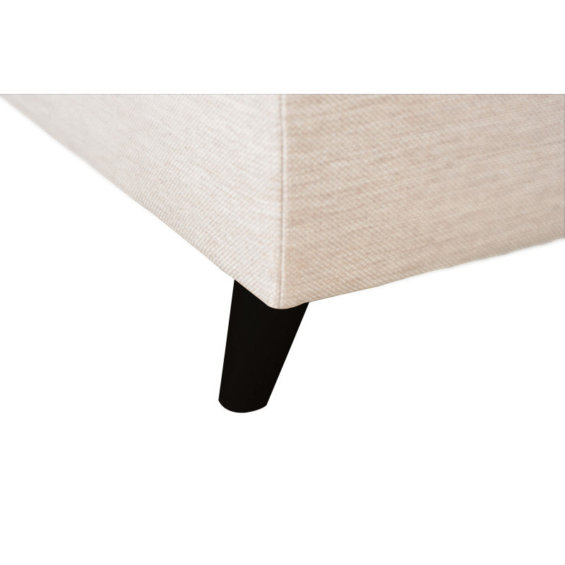 ROX SCANDINAVE - Canapé d'angle convertible avec coffre pieds bois noir en tissu - Beige - Angle gauche (vue de face)