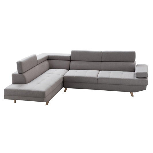 RX032 - Canapé d'angle droit style scandinave en tissu - Gris clair