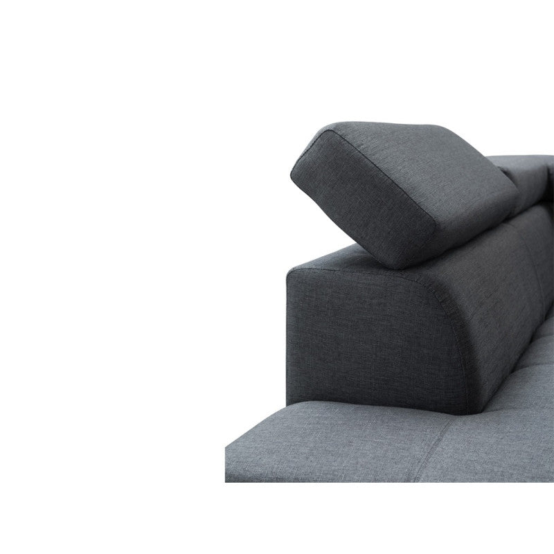 RX032 - Canapé d'angle droit style scandinave en tissu - Gris foncé