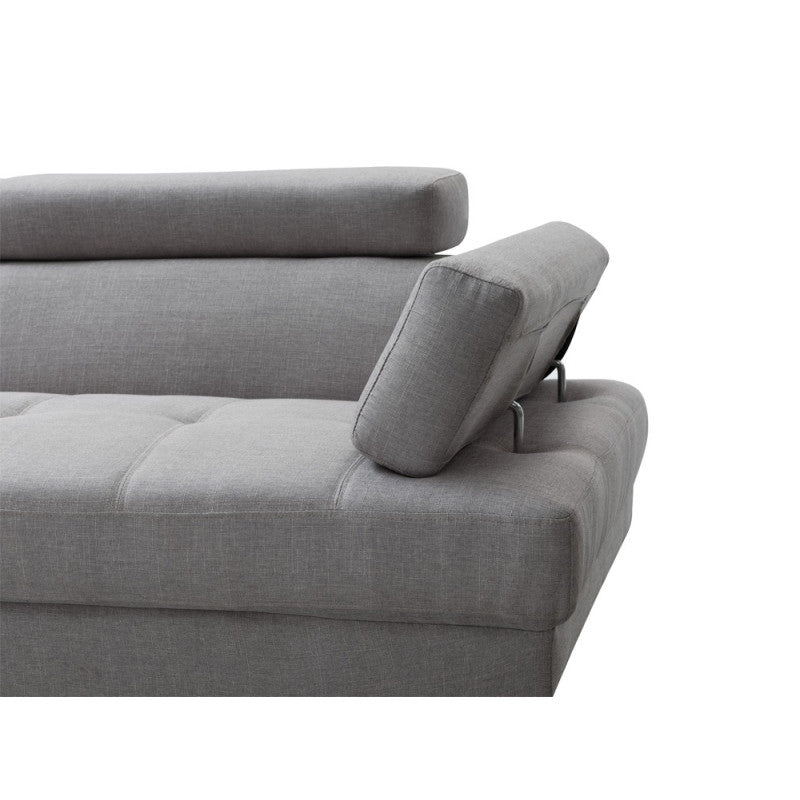 RX032 - Canapé d'angle droit style scandinave en tissu - Gris clair