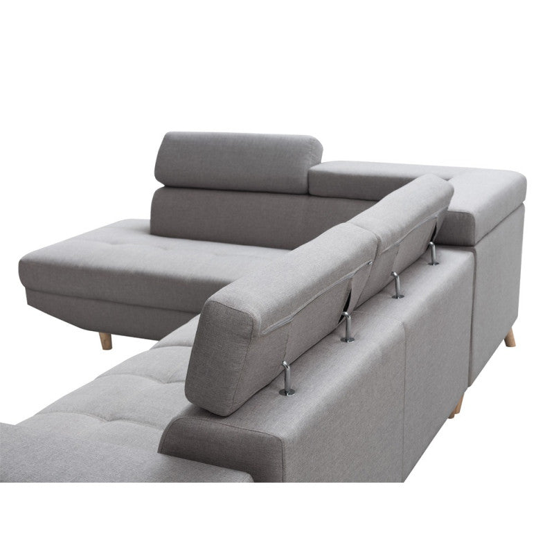 RX032 - Canapé d'angle droit style scandinave en tissu - Gris clair