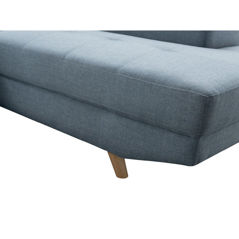 RX032 - Canapé d'angle droit style scandinave en tissu - Bleu