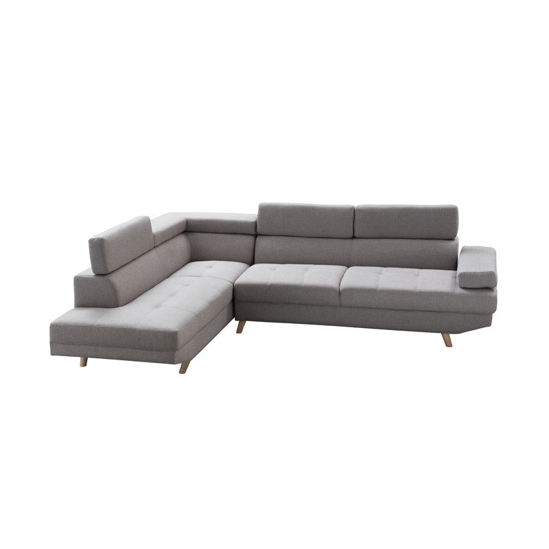 RX032 - Canapé d'angle droit style scandinave en tissu - Gris clair