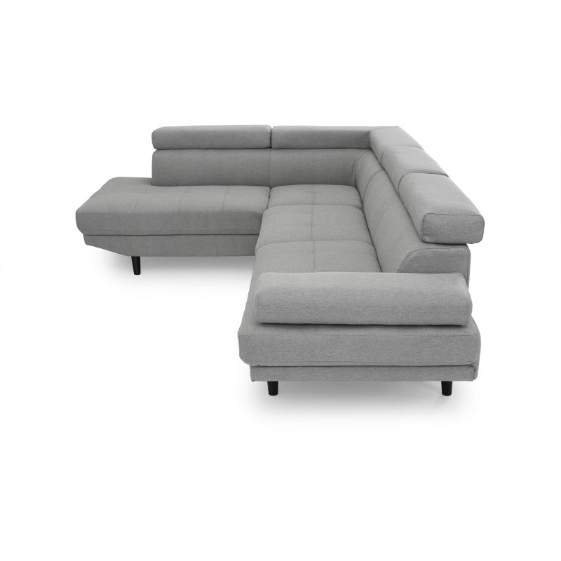 RX032 - Canapé d'angle style scandinave en tissu pieds noirs - Gris clair