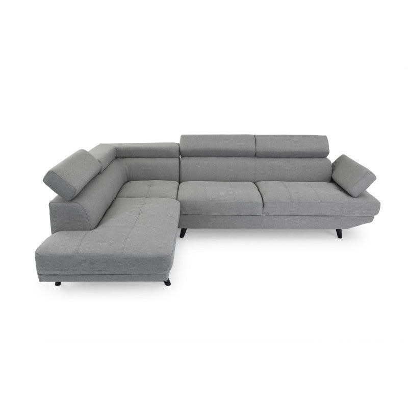 RX032 - Canapé d'angle style scandinave en tissu pieds noirs - Gris clair