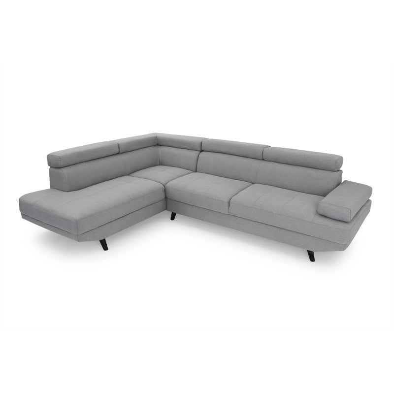 RX032 - Canapé d'angle style scandinave en tissu pieds noirs - Gris clair