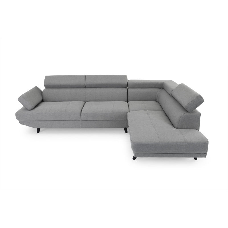 RX032 - Canapé d'angle style scandinave en tissu pieds noirs - Gris clair