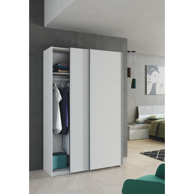 SANTANA - Armoire dressing 2 portes coulissantes L120 x H200cm - Blanc