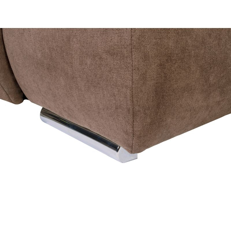 LIORA - Canapé d'angle réversible convertible avec coffre en tissu - Marron